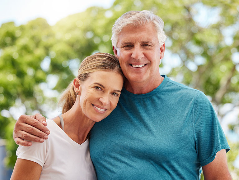 Older couple smiling